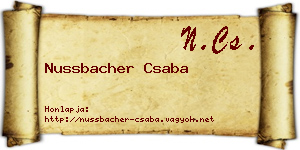 Nussbacher Csaba névjegykártya