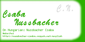 csaba nussbacher business card